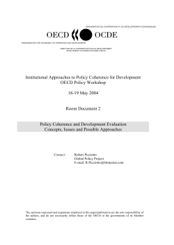 Institutional Approaches to Policy Coherence for