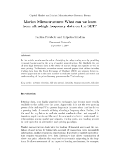 Market Microstructure: What can we learn from ultra-high