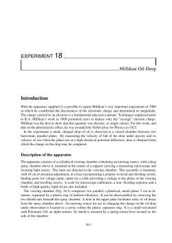 EXPERIMENT 18 Millikan Oil