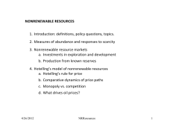 NONRENEWABLE RESOURCES 1. Introduction: definitions, policy