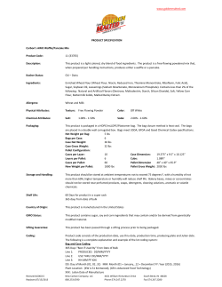 PRODUCT SPECIFICATION Carbon`s AWO Waffle/Pancake