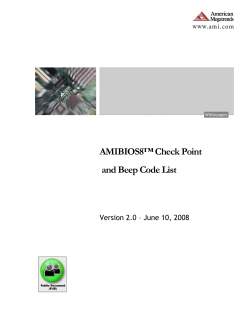 AMIBIOS8 Checkpoint and Beep Codes