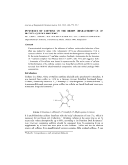 INFLUENCE OF CAFFEINE ON THE REDOX CHARACTERISTICS