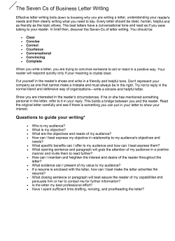 The Seven Cs of Business Letter Writing