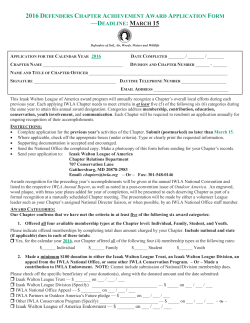 Defenders Chapter Achievement Awards