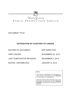 Extradition of Fugitives to Canada