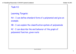 4.1 Classifying Polynomials v1 20131017 (period 4).notebook