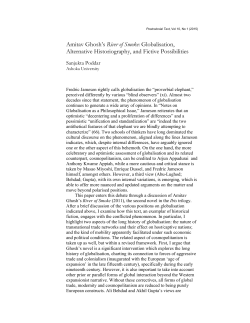 Amitav Ghosh`s River of Smoke: Globalisation