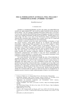 fiscal federalism in australia: will williams v commonwealth