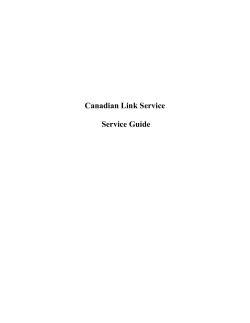 Canadian Link Service Service Guide