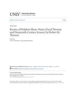 Review of Walden`s Shore: Henry David Thoreau and Nineteenth