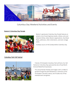 Columbus Day Weekend Activities and Events