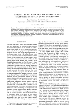Similarities between motion parallax and stereopsis in human depth
