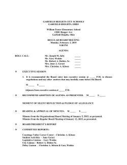 February 2, 2015 Regular Board Agenda