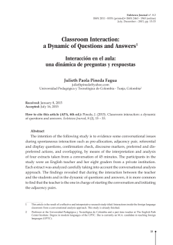 Classroom Interaction - portal de revistas uptc