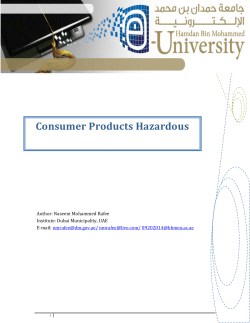 Consumer Products Hazardous on Human Health