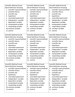 Scientific Method Vocab Word-Definition