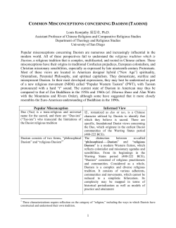 COMMON MISCONCEPTIONS CONCERNING DAOISM (TAOISM)