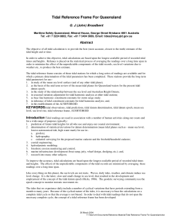 Tidal Reference Frame For Queensland