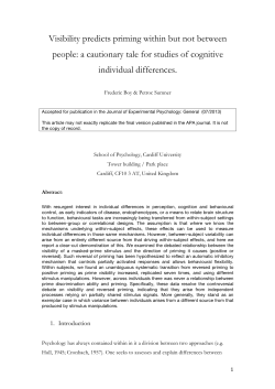 Visibility predicts priming within but not between people: a