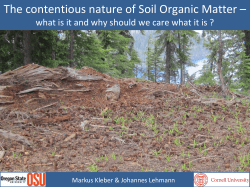 The contentious nature of Soil Organic Matter