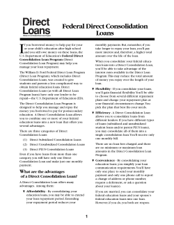 Federal Direct Consolidation Loans