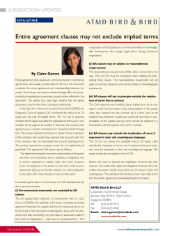 Entire agreement clauses may not exclude implied terms - In