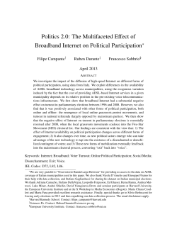 Politics 2.0: The Multifaceted Effect of Broadband Internet - IAE-CSIC