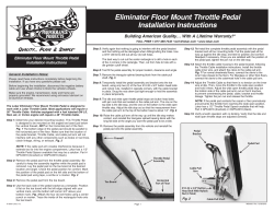 Eliminator Floor Mount Throttle Pedal Installation Instructions
