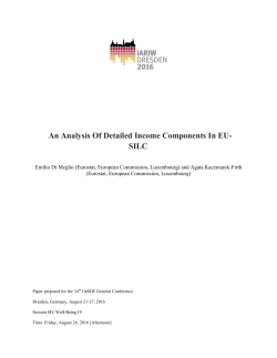 An Analysis Of Detailed Income Components In EU- SILC