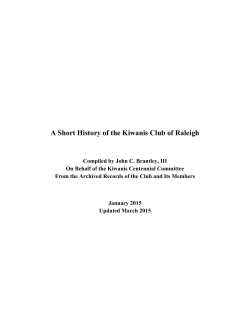 A Short History of the Kiwanis Club of Raleigh