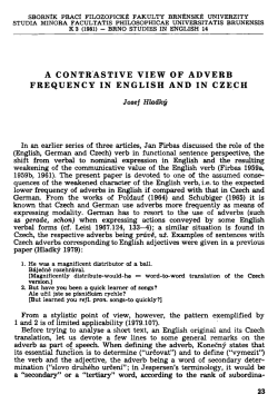 a contrastive view of adverb frequency in english and in czech