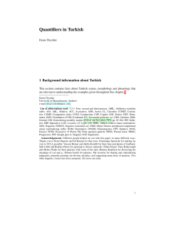 Quantification in Turkish