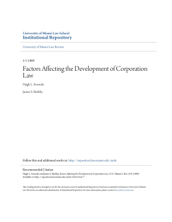 Factors Affecting the Development of Corporation Law