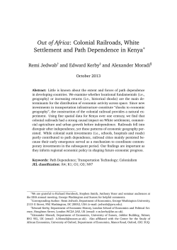 Out of Africa: Colonial Railroads, White Settlement and Path