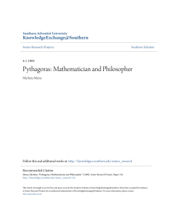 Pythagoras: Mathematician and Philosopher