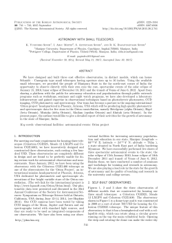 ASTRONOMY WITH SMALL TELESCOPES