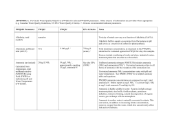 APPENDIX A. Provincial Water Quality Objectives (PWQO) for