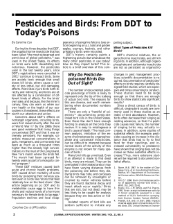 Pesticides and Birds: From DDT to Today`s Poisons