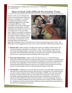 How to Deal with Difficult Personality Traits