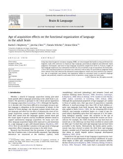 Age of acquisition effects on the functional