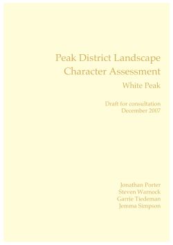 Peak District Landscape Character Assessment