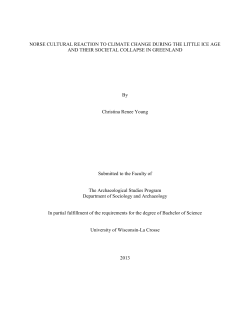 NORSE CULTURAL REACTION TO CLIMATE CHANGE DURING