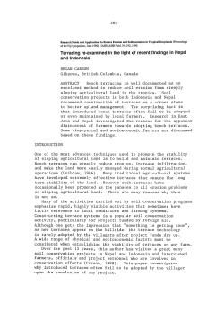 Terracing re-examined in the light of recent findings