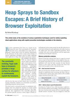 Heap Sprays to Sandbox Escapes: A Brief History of Browser