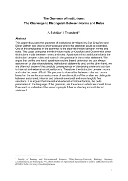 The Grammar of Institutions: The Challenge to Distinguish Between