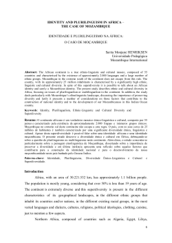 IDENTITY AND PLURILINGUISM IN AFRICA – THE CASE OF