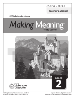 Teacher`s Manual - Center for the Collaborative Classroom