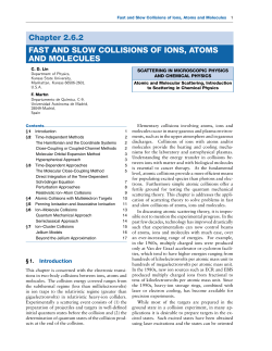 Chapter 2.6.2 FAST AND SLOW COLLISIONS OF IONS, ATOMS