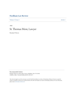 St. Thomas More, Lawyer - FLASH: The Fordham Law Archive of